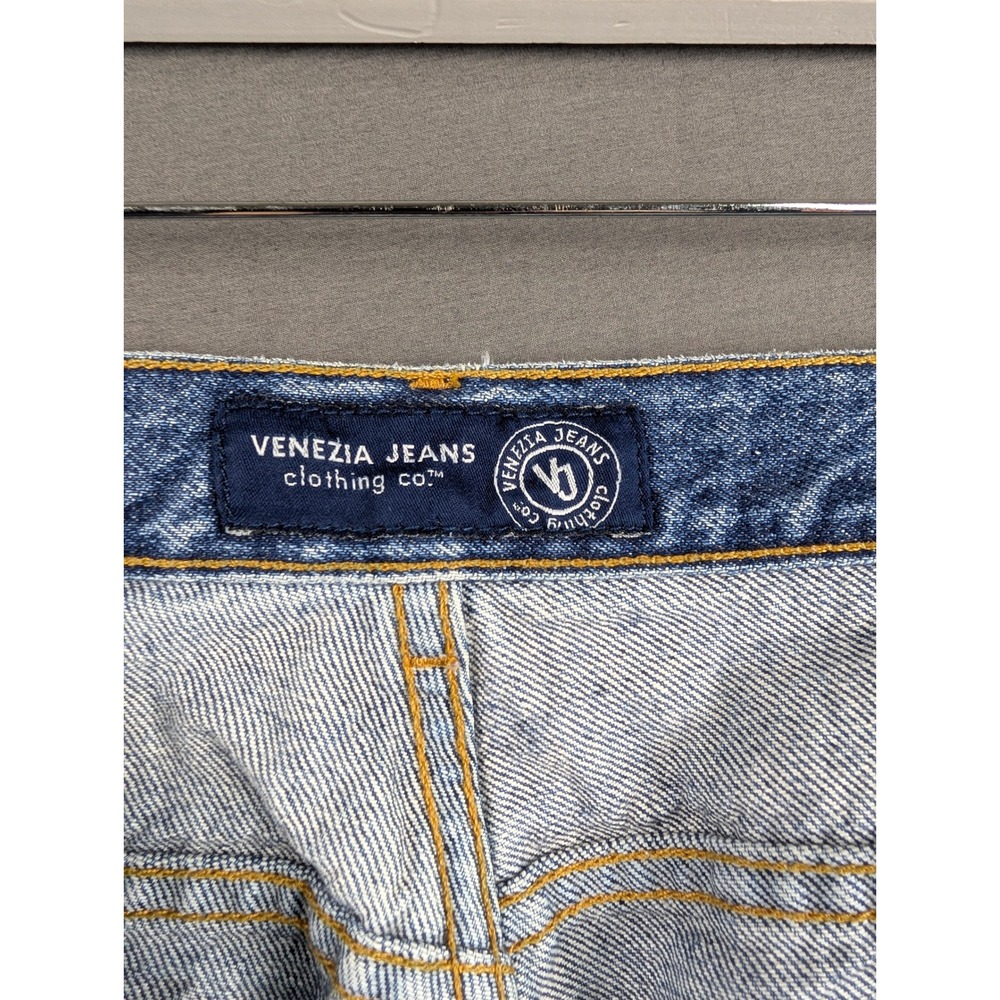 Venezia Jeans Womens 16 Blue Denim Pearl Beaded Flare‎ Leg Jeans - Picture 4 of 9